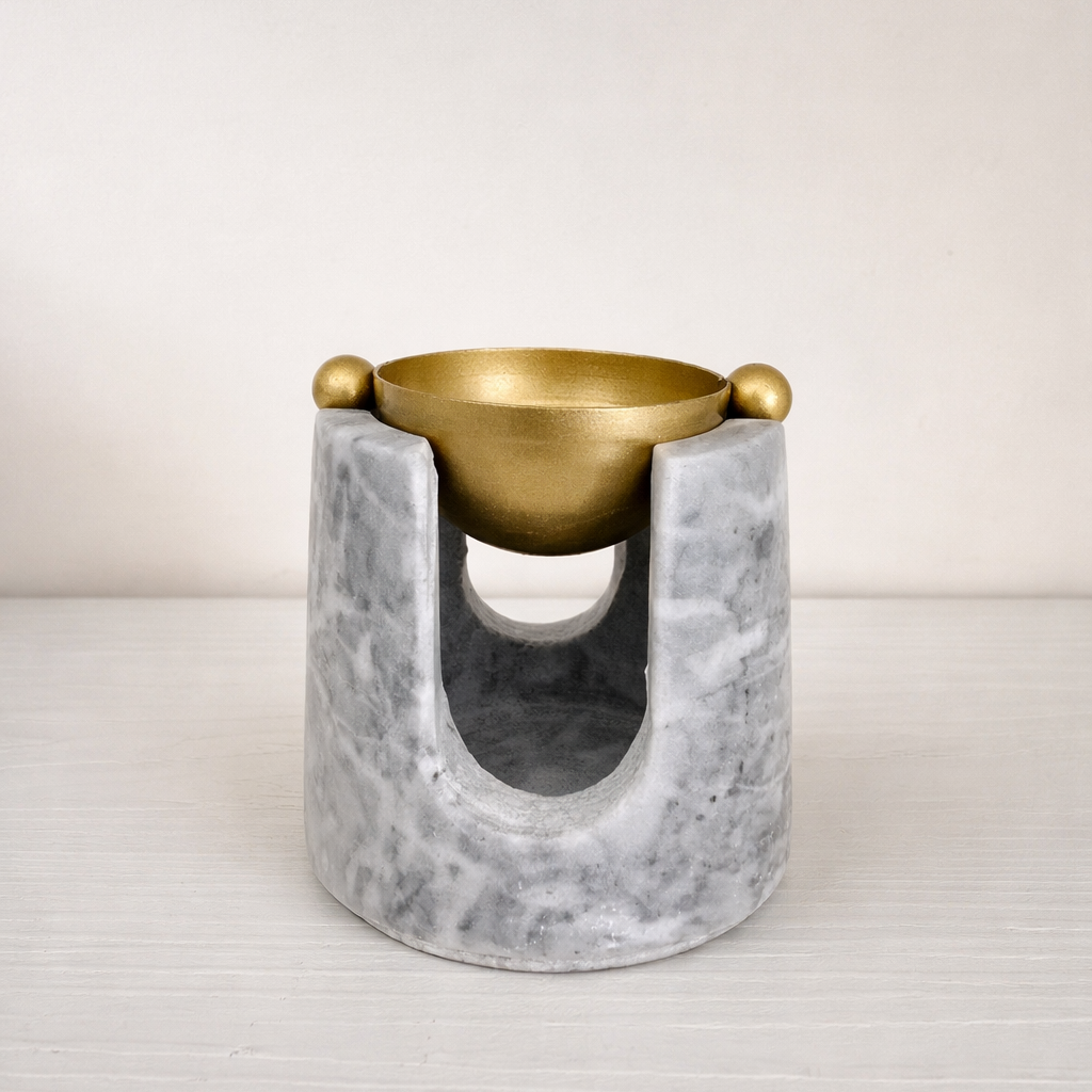 Calcutta Marble Oil Burner (Including 150 of eco-friendly fragrance oil)