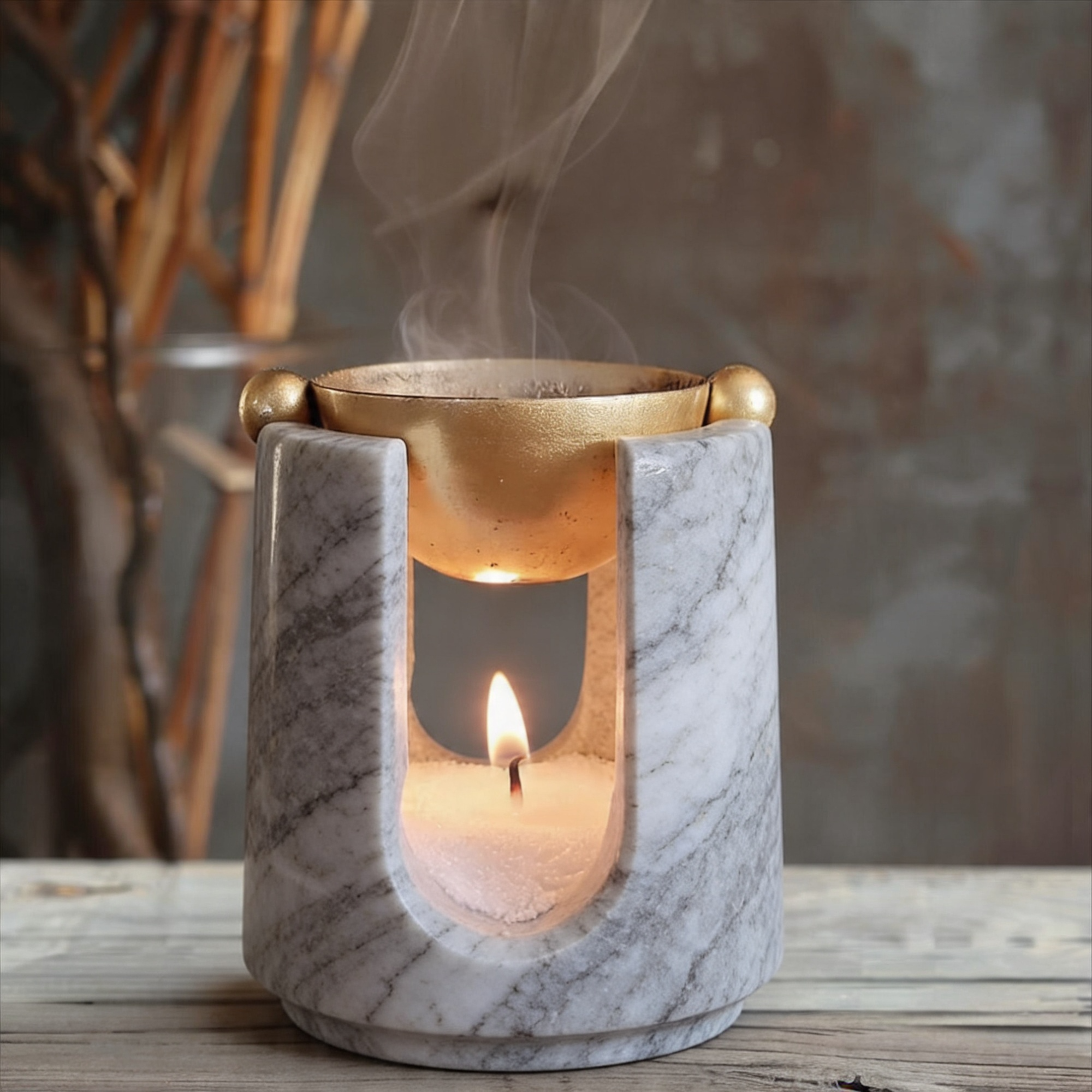 Calcutta Marble Oil Burner (Including 150 of eco-friendly fragrance oil)