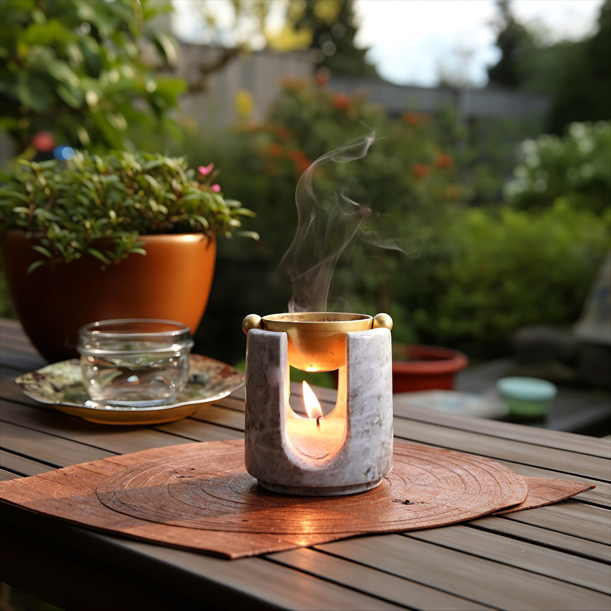 Calcutta Marble Oil Burner (Including 150 of eco-friendly fragrance oil)