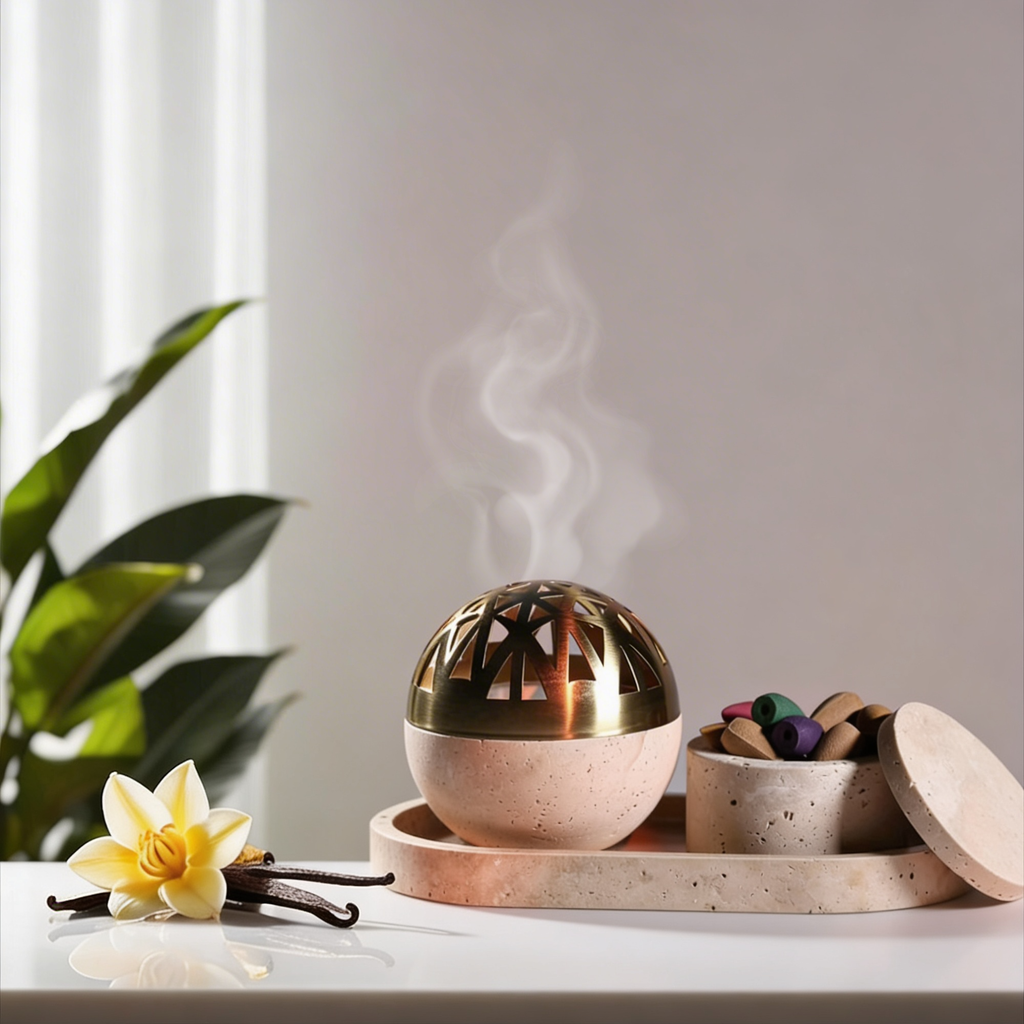 The Tra - Incense backflow and Bakhour burner (Includes box of backflow cones)